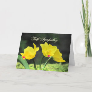 Yellow Orchids Sympathy Card