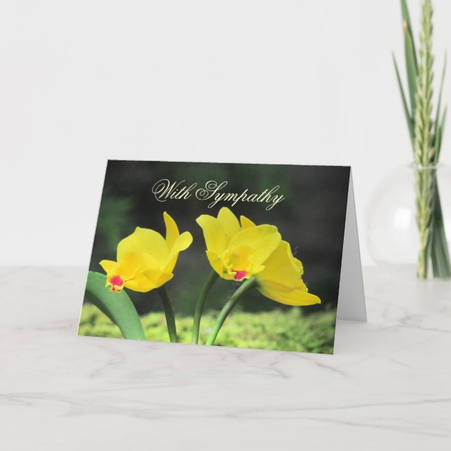Yellow Orchids Sympathy Card (Front)