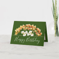 Yellow Orchids & White Lilies Botanical Birthday