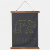Yellow origami bear affirmation poster. infinity