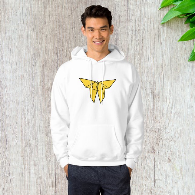 Yellow Origami Butterfly Mens Hoodie (Creator Uploaded)