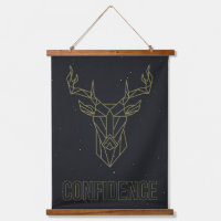 Yellow origami deer affirmation poster. confidence
