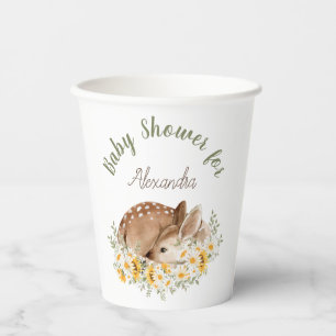 Yellow Our Little Dear Deer, Sunflowers Daisies Paper Cups