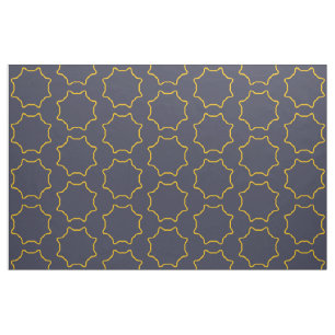 Yellow Outline Star Frame Pattern Fabric