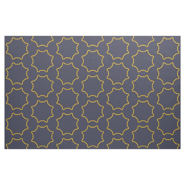 Yellow Outline Star Frame Pattern Fabric (Fat Quarter)