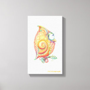 Yellow Owl Canvas Wall Hanging