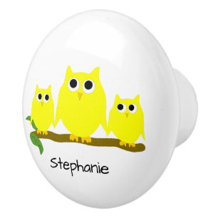 Yellow Owl Design Personalised Ceramic Knob