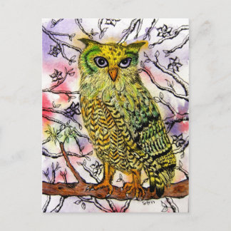Yellow Owl Postcard