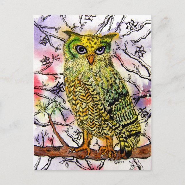 Yellow Owl Postcard (Front)