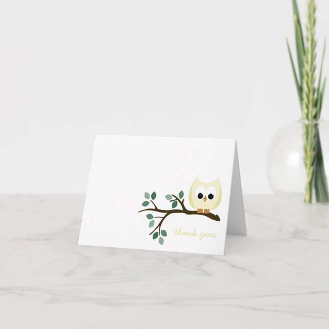 Yellow Owl Thank You Card (Front)