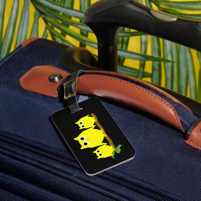 Yellow Owls Design  Luggage Tag (Front Insitu 1)