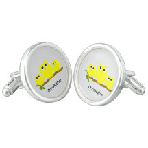 Yellow Owls Design Personalised Cufflinks