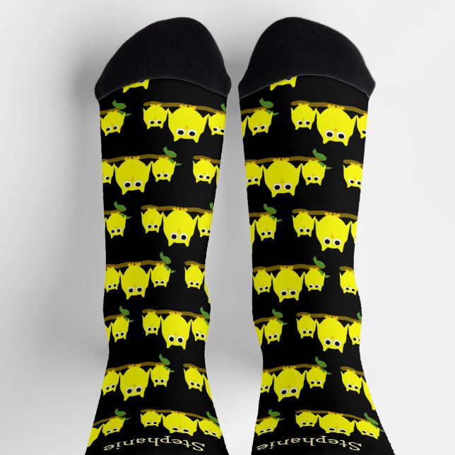 Yellow Owls Design Personalised Socks (Top)