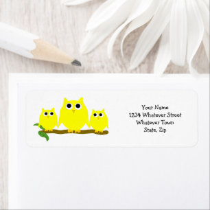 Yellow Owls Design Return Address