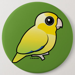 Yellow Pacific Parrotlet 6 Cm Round Badge