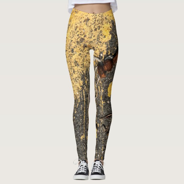 Yellow Paint and Iron Scraps Leggings (Front)