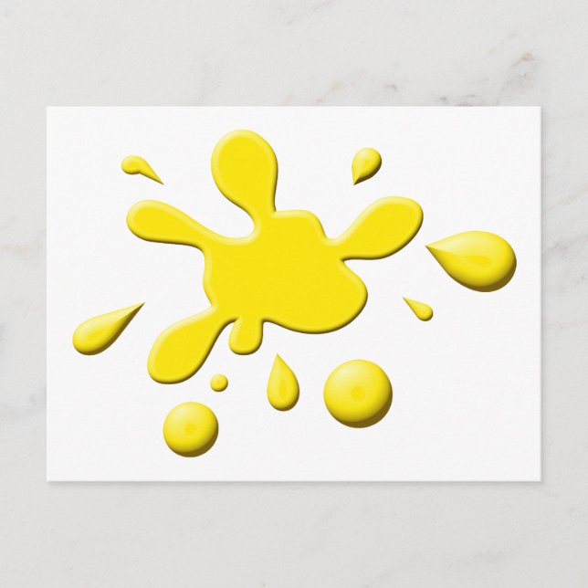 Yellow Paint Splodge Postcard (Front)