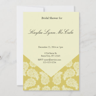 Yellow Paisley Bridal Shower Invitation
