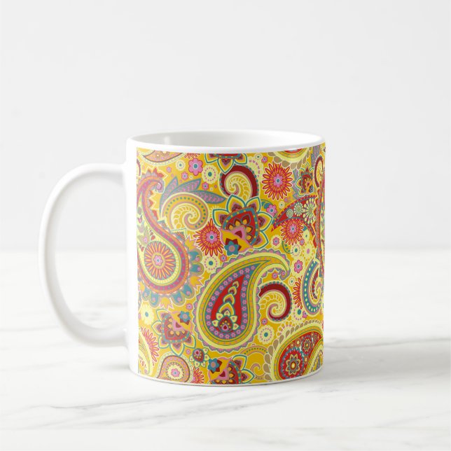 Yellow Paisley Mug (Left)