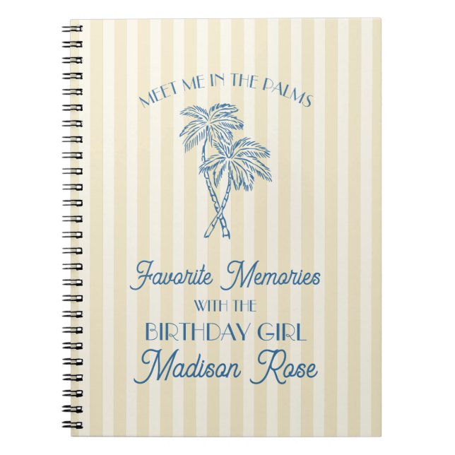 Yellow Palm Spring Favourite Memories with Birthda Notebook (Front)