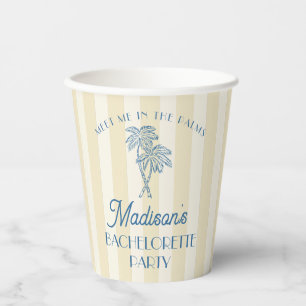Yellow Palm Spring Pastel Beach Bachelorette Party Paper Cups