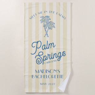Yellow Palm Spring Pastel Beach Bachelorette Party Towel