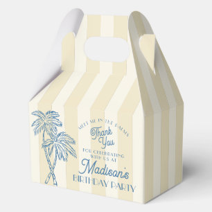 Yellow Palm Spring Pastel Beach Birthday Party Favour Box