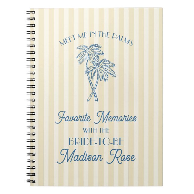 Yellow Palm Springs Favourite Memories with Bride Notebook (Front)