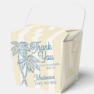 Yellow Palm Springs Pastel Beach Baby Shower Favour Box