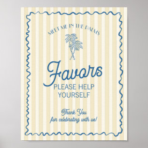 Yellow Palm Springs Pastel Beach Favours Poster