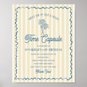 Yellow Palm Springs Pastel Beach Time Capsule Poster