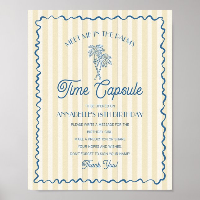 Yellow Palm Springs Pastel Beach Time Capsule Poster (Front)