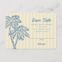 Yellow Palm Springs Pastel Diaper Raffle Insert