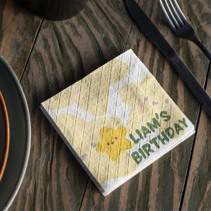 Yellow palyfull Star theme party napkins