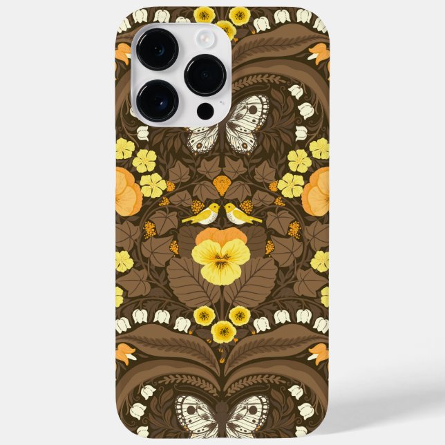 Yellow pansies, birds and butterflies Case-Mate iPhone case (Back)