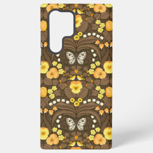 Yellow pansies, birds and butterflies samsung galaxy case