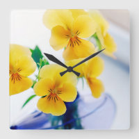 Yellow Pansies Purple Vase Pansy Flowers Spa Bath