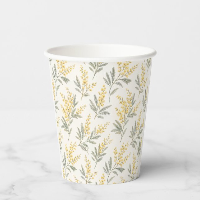 Yellow paper disposable cup (Back)