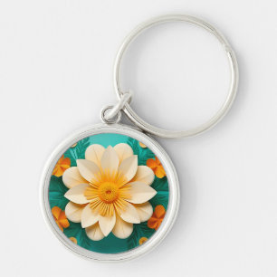 Yellow Paper Flower Keychain For Women Gift