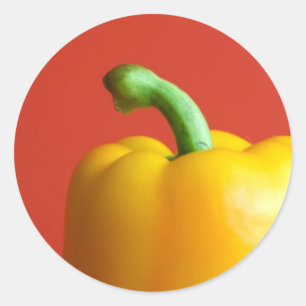 yellow paprika classic round sticker