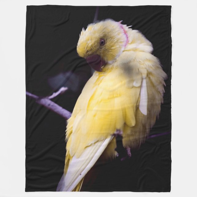 YELLOW PARAKEET FLEECE BLANKET (Front)