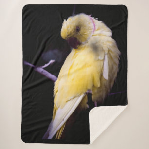 YELLOW PARAKEET SHERPA BLANKET