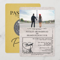 Yellow Paris Passport Wedding