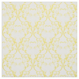 Yellow Parisian Damask Pattern Fabric