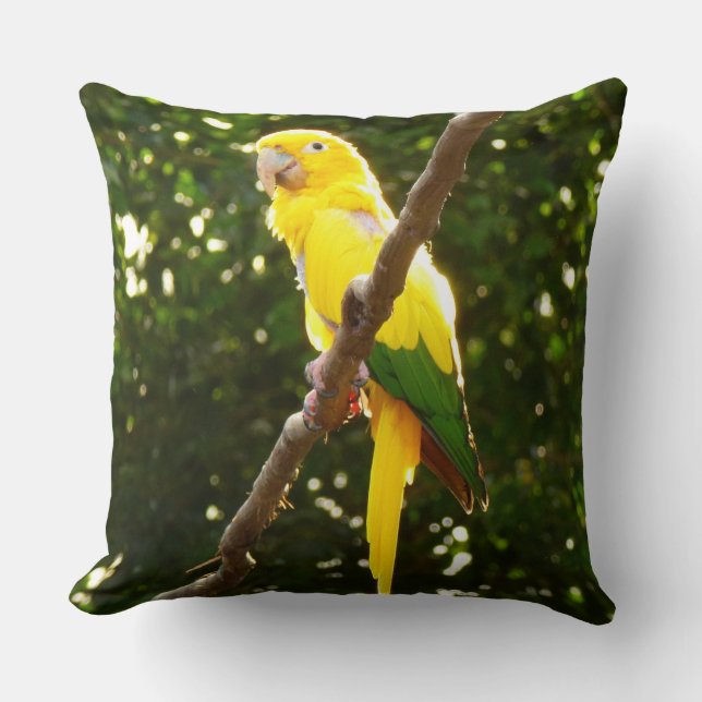 Yellow Parrot Cushion (Front)