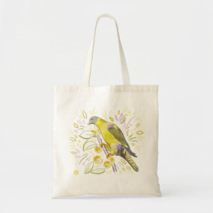 Yellow parrot tote bag