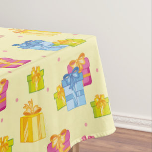Yellow Party Gift Table Tablecloth