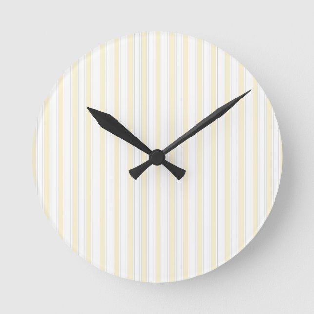 Yellow Pastel stripes wall clocks (Front)