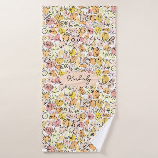 yellow pastel woman bath towel