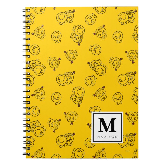 Yellow Pattern | Add Your Name Spiral Notebook (Front)